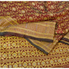Sanskriti Vintage Red Sarees Blend Silk Unique Hand Woven Brocade Sari Fabric