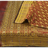 Sanskriti Vintage Red Sarees Blend Silk Unique Hand Woven Brocade Sari Fabric