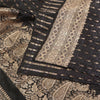 Sanskriti Vintage Black Sarees Pure Satin Woven Brocade/Banarasi Sari Fabric