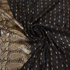 Sanskriti Vintage Black Sarees Pure Satin Woven Brocade/Banarasi Sari Fabric