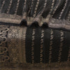 Sanskriti Vintage Black Sarees Pure Satin Woven Brocade/Banarasi Sari Fabric