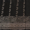 Sanskriti Vintage Black Sarees Pure Satin Woven Brocade/Banarasi Sari Fabric