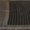 Sanskriti Vintage Black Sarees Pure Satin Woven Brocade/Banarasi Sari Fabric