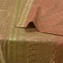 Load image into Gallery viewer, Sanskriti Vintage Peach Sarees Pure Satin Woven Brocade/Banarasi Sari Fabric
