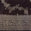 Sanskriti Vintage Dark Brown Sarees Pure Satin Silk Brocade/Banarasi Sari Fabric