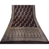 Sanskriti Vintage Dark Brown Sarees Pure Satin Silk Brocade/Banarasi Sari Fabric
