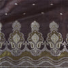 Sanskriti Vintage Brown Sarees Pure Satin Woven Brocade/Banarasi Sari Fabric