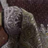 Sanskriti Vintage Brown Sarees Pure Satin Woven Brocade/Banarasi Sari Fabric