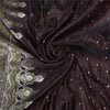 Sanskriti Vintage Brown Sarees Pure Satin Woven Brocade/Banarasi Sari Fabric