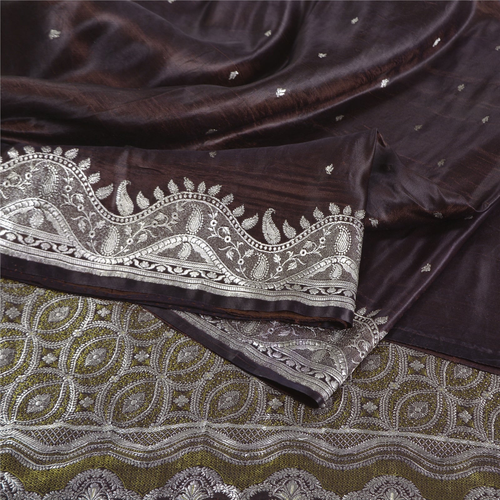 Sanskriti Vintage Wine Soft Pure Satin Saree Zari HandWoven Brocade/Banarasi 5YD