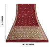 Sanskriti Vintage Dark Red Sarees Pure Satin Woven Brocade/Banarasi Sari Sustainable Fabric