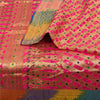 Sanskriti Vintage Pink Sarees Pure Silk Rankat Zari Hand Woven Brocade 5 Yard