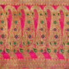Sanskriti Vintage Pink Sarees Pure Silk Rankat Zari Hand Woven Brocade 5 Yard