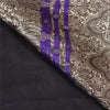 Sanskriti Vintage Black Sarees Pure Satin Silk Brocade/Banarasi Zari Sari Fabric