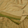 Sanskriti Vintage Green Sarees Pure Satin Silk Banarasi Hand Woven Tanchoi Sari