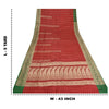 Sanskriti Vintage Red/Green Sarees Pure Satin Silk Brocade/Banarasi Sari Sustainable Fabric