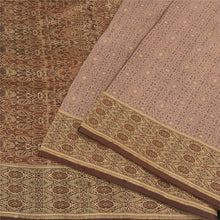 Load image into Gallery viewer, Sanskriti Vintage Brown Indian Sarees Pure Satin Silk Woven Sari Premium Fabric
