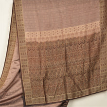Load image into Gallery viewer, Sanskriti Vintage Brown Indian Sarees Pure Satin Silk Woven Sari Premium Fabric
