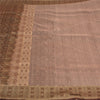 Sanskriti Vintage Brown Indian Sarees Pure Satin Silk Woven Sari Premium Sustainable Fabric