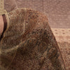 Sanskriti Vintage Brown Indian Sarees Pure Satin Silk Woven Sari Premium Sustainable Fabric