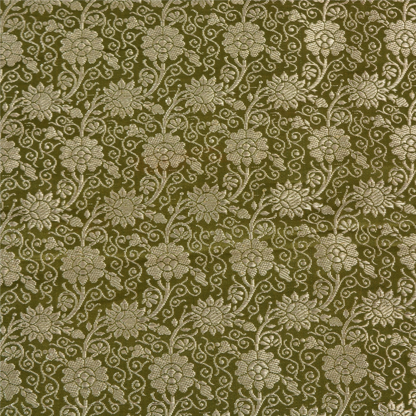 Sanskriti Vintage Sarees Green BrocadeBanarasi Zari Woven Pure Satin Sari Sustainable Fabric