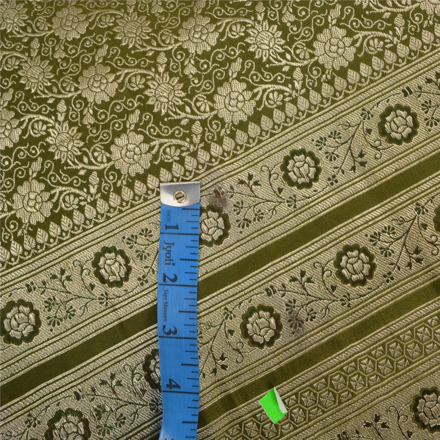 Sanskriti Vintage Sarees Green BrocadeBanarasi Zari Woven Pure Satin Sari Sustainable Fabric