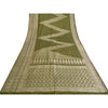 Sanskriti Vintage Sarees Green BrocadeBanarasi Zari Woven Pure Satin Sari Sustainable Fabric