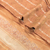 Sanskriti Vintage Dark Peach Sarees Pure Satin Silk Banarasi Brocade Craft Sari