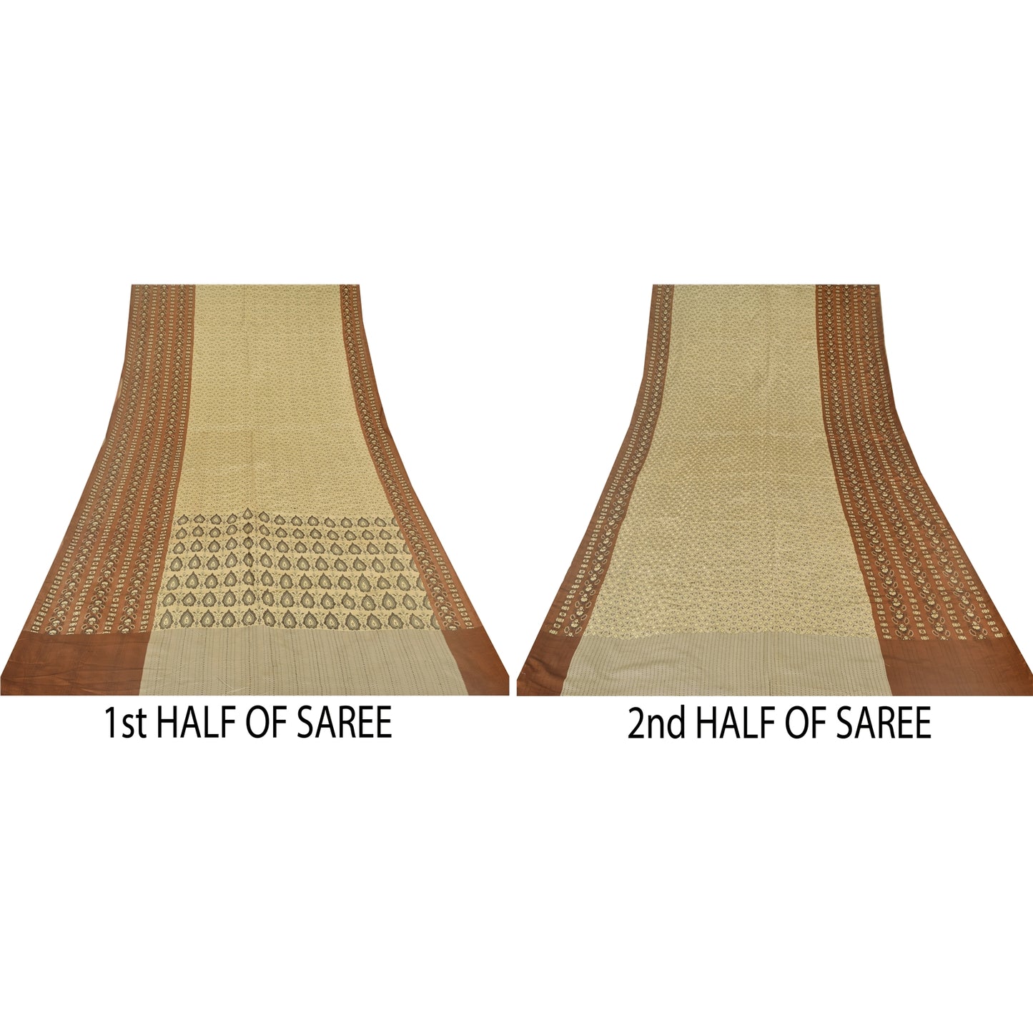 Sanskriti Vintage Indian Sarees Pure Satin Silk Woven Banarasi Sari Craft Sustainable Fabric