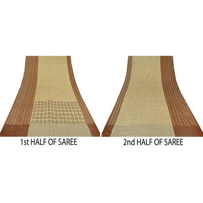 Sanskriti Vintage Indian Sarees Pure Satin Silk Woven Banarasi Sari Craft Sustainable Fabric