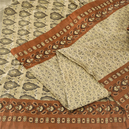 Sanskriti Vintage Indian Sarees Pure Satin Silk Woven Banarasi Sari Craft Sustainable Fabric