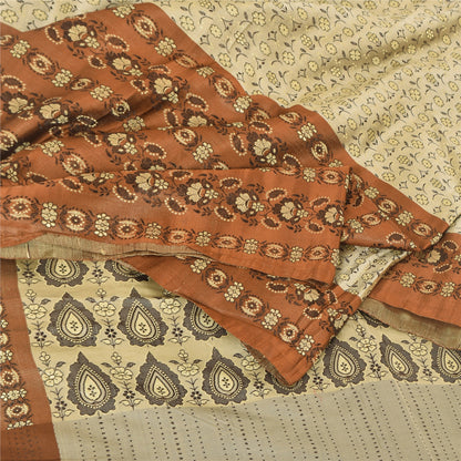 Sanskriti Vintage Indian Sarees Pure Satin Silk Woven Banarasi Sari Craft Sustainable Fabric