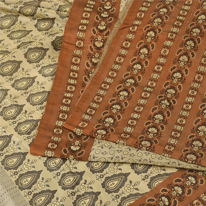 Sanskriti Vintage Indian Sarees Pure Satin Silk Woven Banarasi Sari Craft Sustainable Fabric