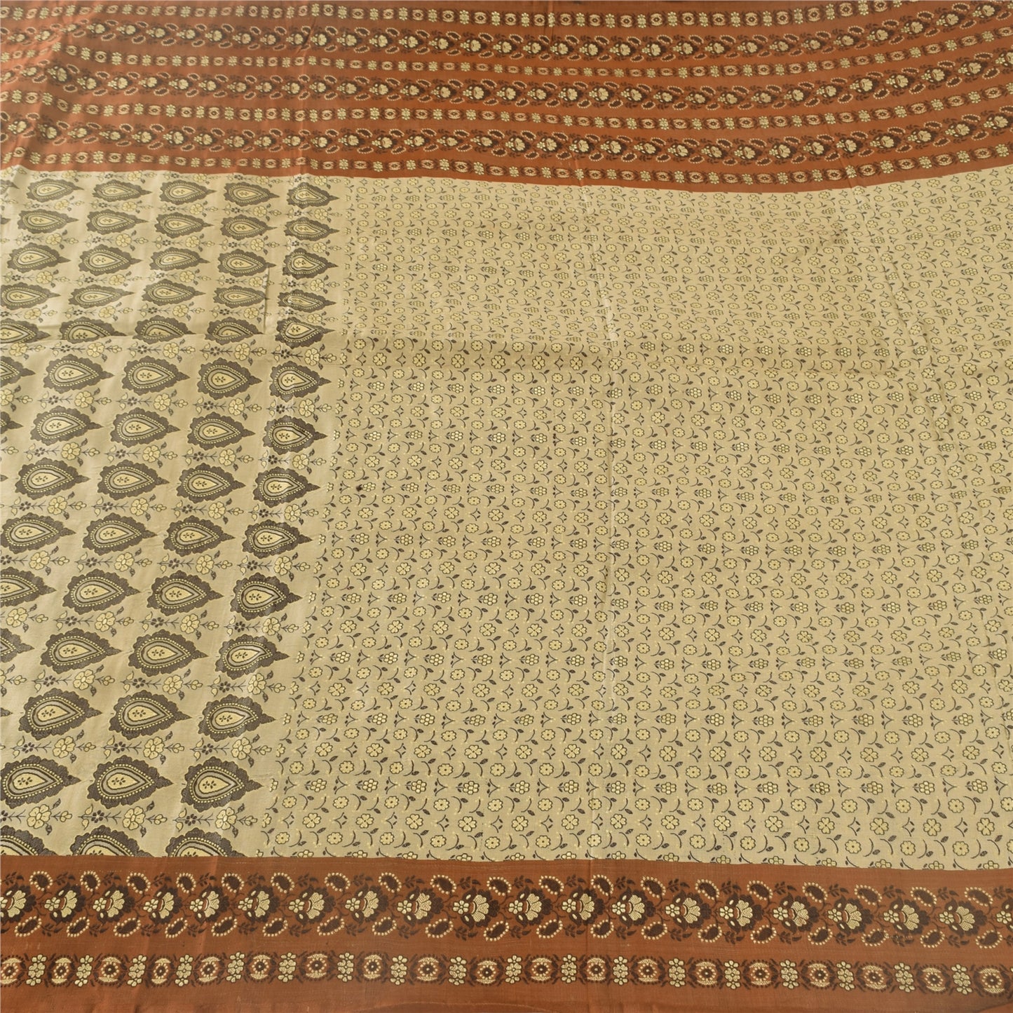 Sanskriti Vintage Indian Sarees Pure Satin Silk Woven Banarasi Sari Craft Sustainable Fabric