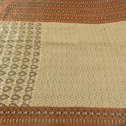 Sanskriti Vintage Indian Sarees Pure Satin Silk Woven Banarasi Sari Craft Sustainable Fabric