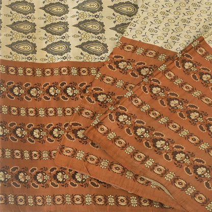 Sanskriti Vintage Indian Sarees Pure Satin Silk Woven Banarasi Sari Craft Sustainable Fabric