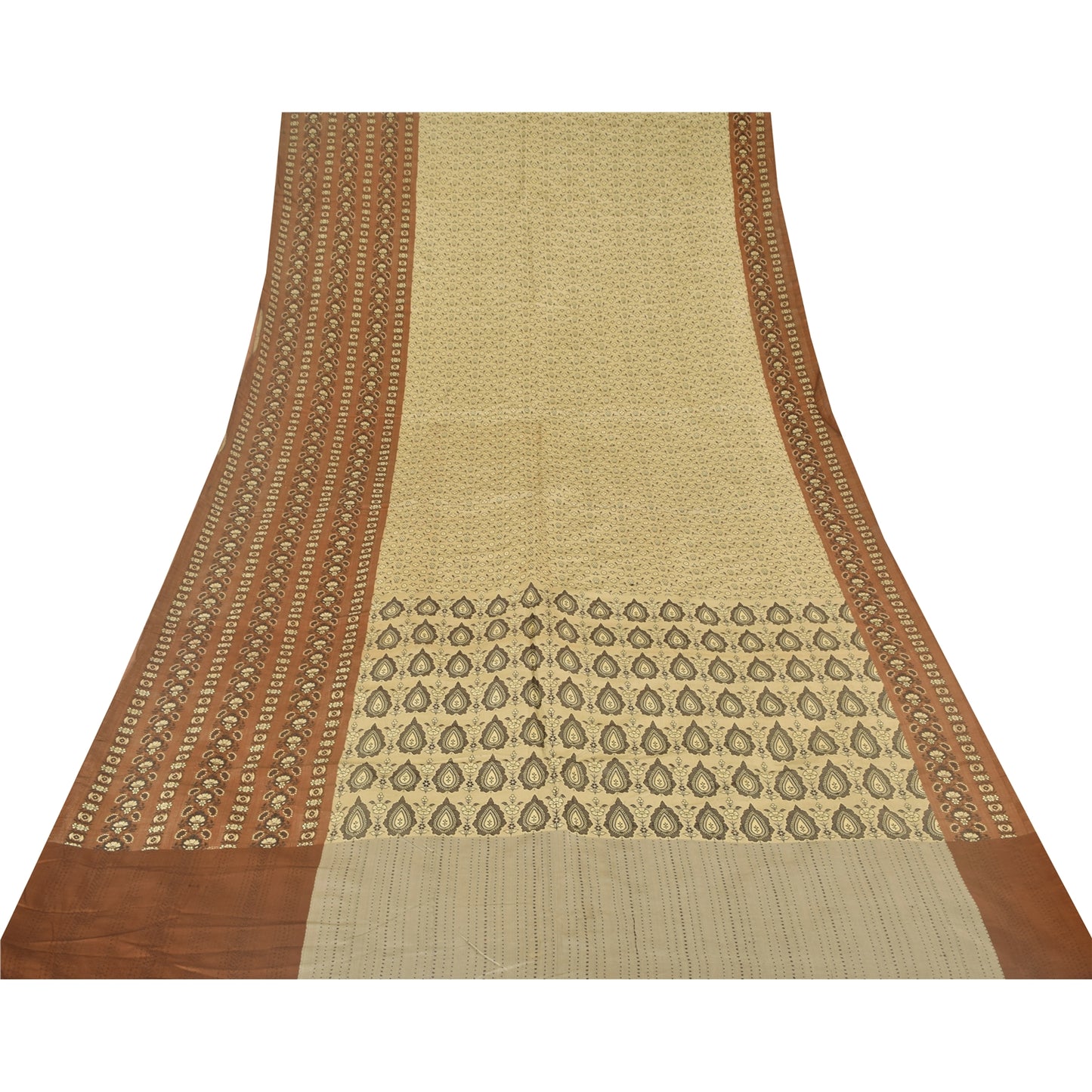 Sanskriti Vintage Indian Sarees Pure Satin Silk Woven Banarasi Sari Craft Sustainable Fabric