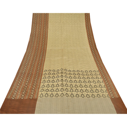 Sanskriti Vintage Indian Sarees Pure Satin Silk Woven Banarasi Sari Craft Sustainable Fabric