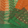 Sanskriti Vintage Sarees Pure Satin Silk Brocade/Banarasi Woven Sari 5yd Sustainable Fabric