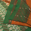 Sanskriti Vintage Sarees Pure Satin Silk Brocade/Banarasi Woven Sari 5yd Sustainable Fabric