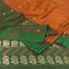 Sanskriti Vintage Sarees Pure Satin Silk Brocade/Banarasi Woven Sari 5yd Sustainable Fabric