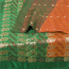 Sanskriti Vintage Sarees Pure Satin Silk Brocade/Banarasi Woven Sari 5yd Sustainable Fabric