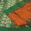 Sanskriti Vintage Sarees Pure Satin Silk Brocade/Banarasi Woven Sari 5yd Sustainable Fabric