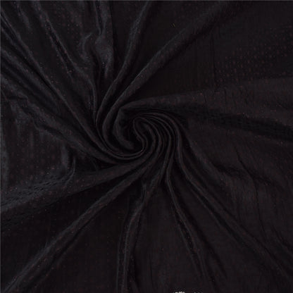 Sanskriti Vintage Black Sarees Pure Satin Silk Banarasi Woven Sari Craft Sustainable Fabric