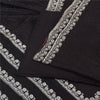 Sanskriti Vintage Black Sarees Pure Satin Silk Banarasi Woven Sari Craft Sustainable Fabric