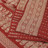 Sanskriti Vintage Red Sarees Pure Silk Brocade/Banarasi Woven Sari Craft Fabric