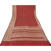 Sanskriti Vintage Red Sarees Pure Silk Brocade/Banarasi Woven Sari Craft Fabric