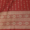 Sanskriti Vintage Red Sarees Pure Silk Brocade/Banarasi Woven Sari Craft Fabric