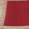 Sanskriti Vintage Red Sarees Pure Satin Silk Woven Banarasi Brocade Fabric Sari