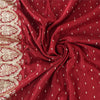 Sanskriti Vintage Red Sarees Pure Satin Silk Woven Banarasi Brocade Fabric Sari